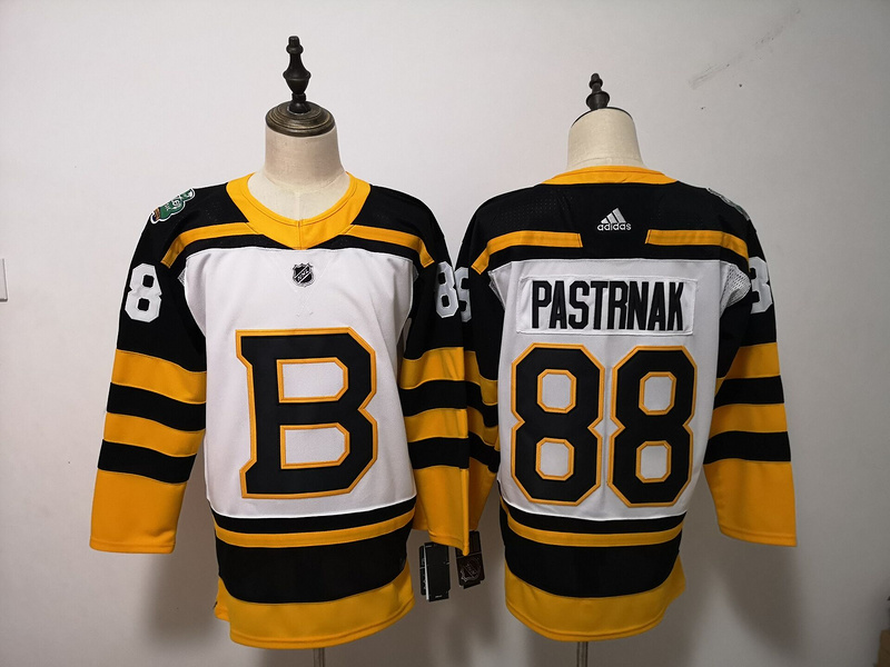Men's Boston Bruins David Pastrnak #88 White Jersey